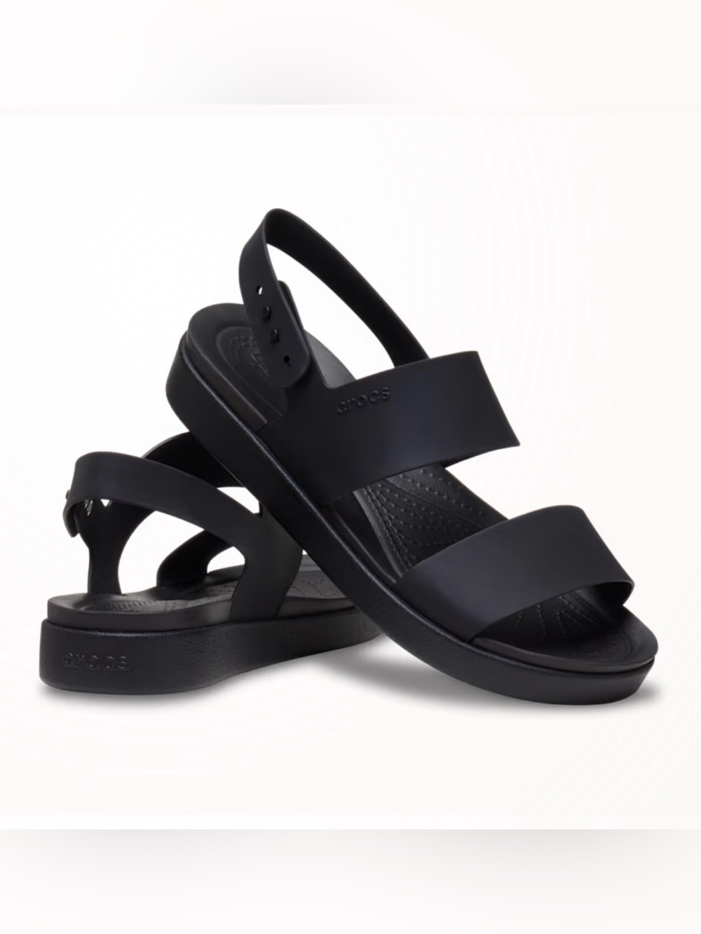 Crocs new NWOB Brooklyn Backstrap Low Low sandal sling back in black womens 7